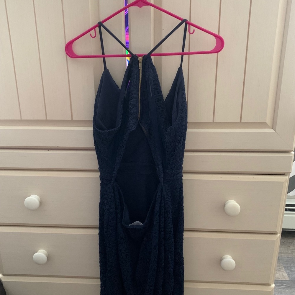 Navy blue lace dress , cut out on the back